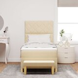 vidaXL Krevet s podnicom s madracem i klupom Krem 90x200 cm Tkanina | shoptok.hr