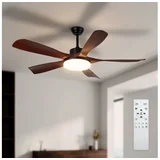 LED prigušiva stropni ventilator LED/34W/230V 132 cm crna/braon +daljinski upravljač