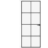 Sobna vrata crna 83 x 201,5 cm kaljeno staklo i aluminij tanka | Eponuda.com