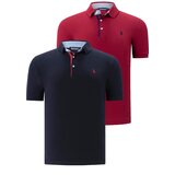 Dewberry DUAL SET T8582 MENS T-SHIRT-NAVY BLUE- BURGUNDY Cene