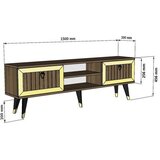 Hanah home tv polica lidya walnut gold Cene