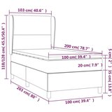  Krevet box spring madrac LED cappuccino 100x200cm umjetna koža | shoptok.hr