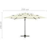  Suncobran s 4 razine i šipkom 250 x 250 cm boja pijeska | shoptok.hr