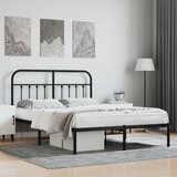Metalni okvir za krevet s uzglavljem crni 140x200 cm | shoptok.hr