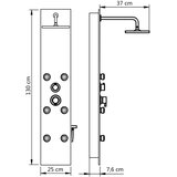 PANEL za tuširanje od stakla 25 x 44,6 x 130 cm crni | shoptok.hr