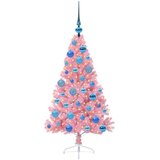 vidaXL Umjetna preddekorirana božićna jelka Roza 120 cm PVC | Shoptok.si