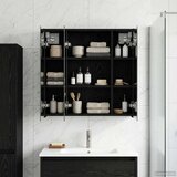  Kupaonski ormar s ogledalom Crni hrast 63 5 x 16 x 62 5 cm | shoptok.hr