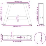  Noge za klub stolić A-oblika 2 kom antracit 30 x (30-31) cm čelik | shoptok.hr