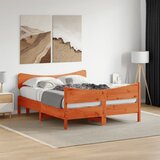Maison Chic Posteljni okvir - Dvoposteljna postelja - Zakonska postelja brez vzmetnice voščeno rjava 140x200 cm trdna borovina-J2915, (21759338) | Shoptok.si