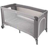  Sklopivi putni krevetić za bebe 60x120 cm s madracem i kotačićima sivi | shoptok.hr