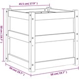  Vrtno cvetlično korito belo 50x50x50 cm trdna borovina | Shoptok.si