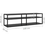 TV omarica črna 140x40x40,5 cm kaljeno steklo, (20730105) | Shoptok.si