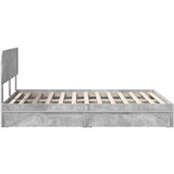  Postelja s shranjevanjem z vzglavjem Betonsko siva 150 x 200 cm, (5000106350) | Shoptok.si