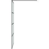 Pregrada za tuš crna 100 x 195 cm s mutnim staklom ESG | shoptok.hr