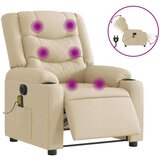 vidaXL Električni masažni stol krem blago | Shoptok.si