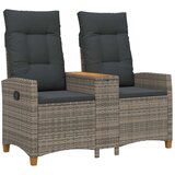  Rekreativna klupa s stolom Siva i tamno siva 126 x 65 x 112 cm - siva i tamnosiva | shoptok.hr