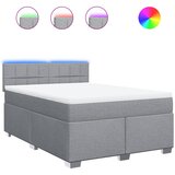  Krevet box spring s madracem svjetlosivi 140x200 cm od tkanine | shoptok.hr