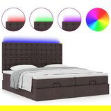 vidaXL Otomanski posteljni okvir z vzmetnicami rjav 200x200 cm blago, (21610323) | Shoptok.si