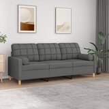 vidaXL Kavč trosed z blazinami temno siv 180 cm blago Cene