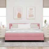  Box Spring postelja z vzmetnico Roza Super King Velur, (22052230) | Shoptok.si