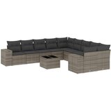Maison Chic Seti vrtnega pohištva - Vrtna garnitura - Vrtni pohištvo set 11-delna z blazinami siv poli ratan, (21816261) | Shoptok.si