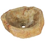  Umivaonik od fosilnog kamena 45 x 35 x 15 cm krem | shoptok.hr