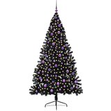 vidaXL Umjetna preddekorirana božićna jelka Črna 210 cm PVC | Shoptok.si