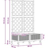  Vrtni saksija s rešetkom i kotačima Crna 80 x 40 x 131,5 cm PP | shoptok.hr