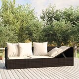 The Living Store Zunanji ležalnik z blazinami rjav poli ratan - Zunanji Počivalnik, (21482725) | Shoptok.si