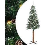vidaXL Mršavo božićno drvce s 300 LED svjetlima Zelena i bijela 210 cm | shoptok.hr