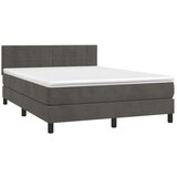  Box spring postelja z vzmetnico temno siva 140x200 cm žamet, (20726353) | Shoptok.si