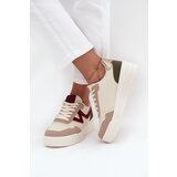 Boto Women's Sneakers on Platform with Gold Inserts Beige Zalvra | shoptok.hr