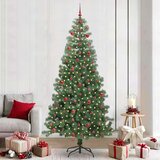 vidaXL Božično drevo med 300 LED z stojalom Zelena 240 cm PVC | Shoptok.si
