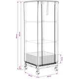  Vrtna saksija s pokrovom staklenika i kotačima Svjetlosiva PP - Svjetlosiva 40 x 40 x 123 cm s kotačima | shoptok.hr