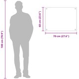  Kuhinjski zid Tamno siva 70 x 60 cm Staklo otporno na udarce | Shoptok.si