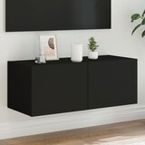 vidaXL Zidni TV ormarić s LED svjetlima crni 80x35x31 cm Cijene