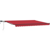 vidaXL Ročna retractibilna tenda z LED, rdeča 400x350 cm, Zamenjava tenda za okvir 4x3,5 m, rdeča | Shoptok.si
