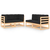 Maison Chic Seti vrtnega pohištva - Vrtna garnitura - Vrtni pohištvo set 4-delna z blazinami trdna borovina, (21819670) | Shoptok.si