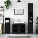 Maison Chic Kopalniško pohištvo - Kopalniški sestavi 3 kosi črne barve inženirski les, (21788223) | Shoptok.si