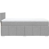 vidaXL Box spring postelja z vzmetnico svetlo siva 80x200 cm blago | Shoptok.si