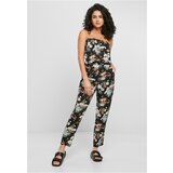 UC Curvy Women's Viscose Bandeau Jumpsuit Black Tropical Cene
