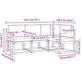  Set vanjskih sofa 4 kom. Prirodna i svijetlo siva Smeđa 185,5 x 126,5 x 73 cm | Shoptok.si