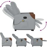 vidaXL Električni masažni naslonjač na podizanje tkanina svjetlosivi | shoptok.hr