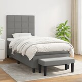 vidaXL Box spring postelja z vzmetnico temno siva 100x200 cm blago Cene