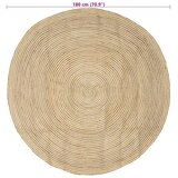  Tepih za područje Bijela Ø 180 cm Juta - Bijelo 180 cm | shoptok.hr