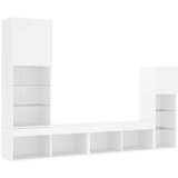  4-dijelni zidni TV elementi s LED bijeli od konstruiranog drva | shoptok.hr