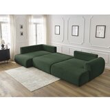 Bobochic Paris temno zelena raztegljiva kotna sedežna garnitura iz rebrastega žameta (desni kot/v obliki črke "u") lucien | Shoptok.si