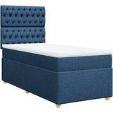 vidaXL Box spring postelja z vzmetnico modra 100x200 cm blago, (21291043) | Shoptok.si
