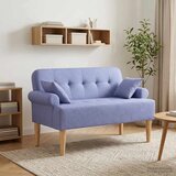  Ljubavni kauč s gumbima Traper plava 120 x 65 x 79 cm Tkanina | Eponuda.com