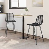  Barski stol 2 pcs Črna 44,5 x 54,5 x 97,5 cm Ratan in železo, (5000092566) | Shoptok.si